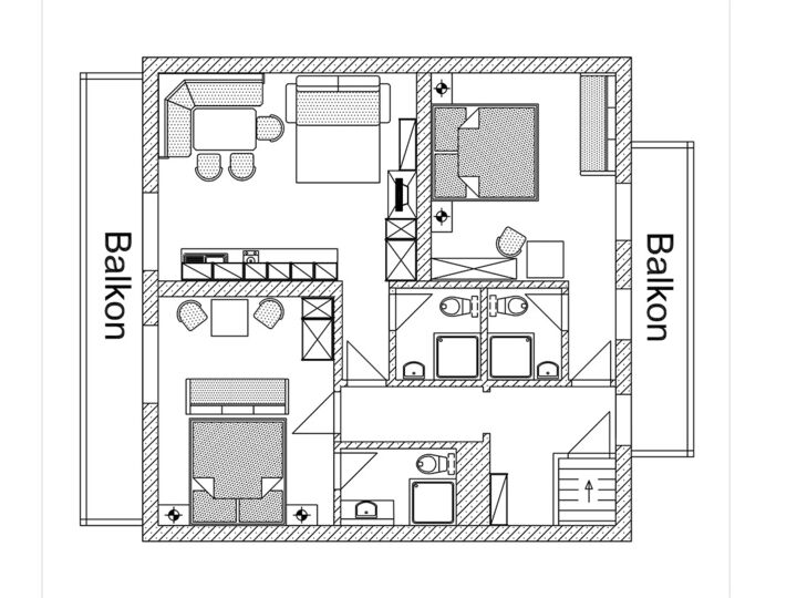 Plan of the apartment Eselstein at Oberfuchs